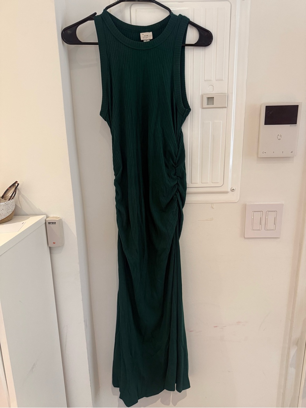 a new day Dark Green Ribbed Sleeveless Maxi Dress